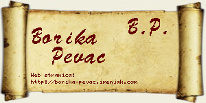 Borika Pevac vizit kartica